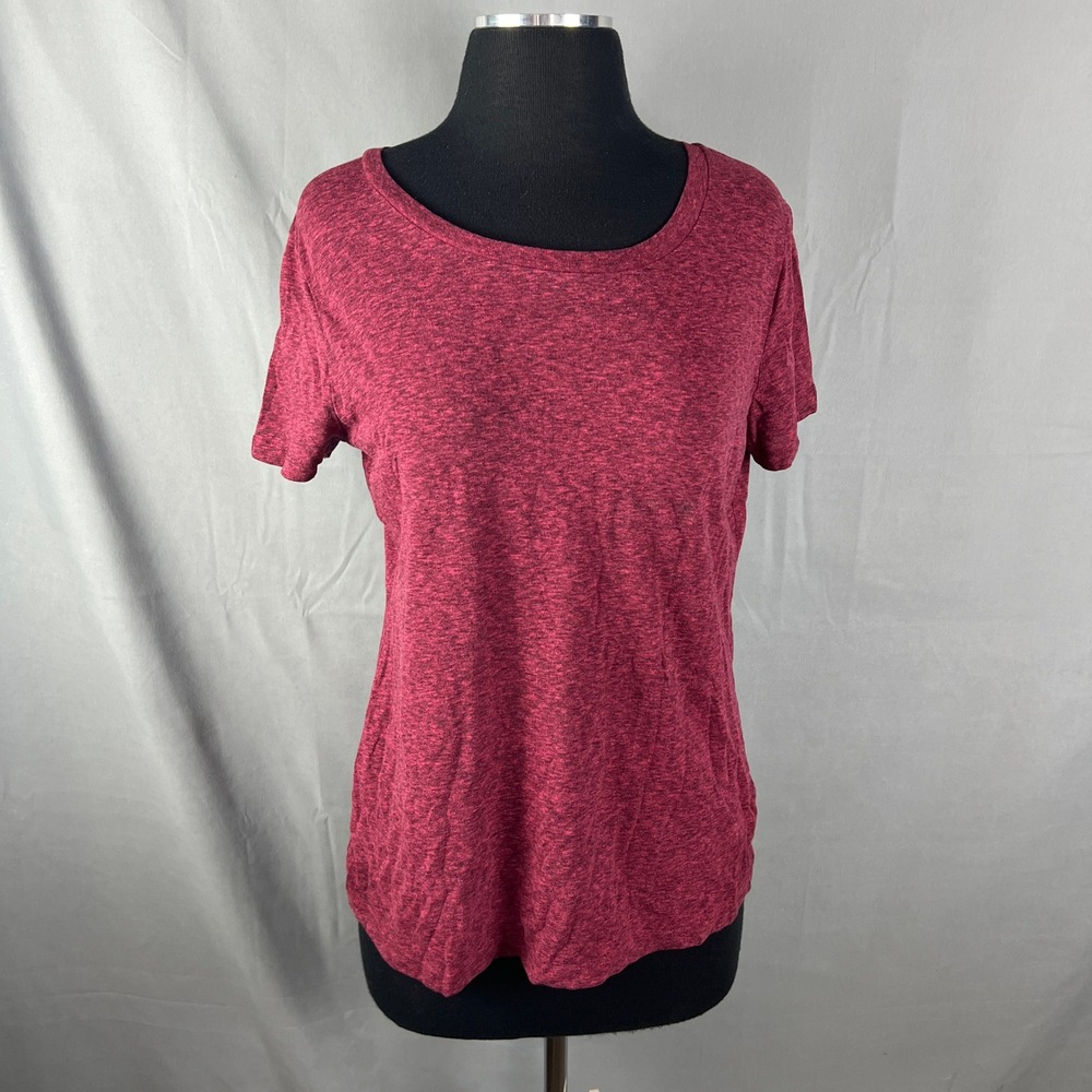Mossimo Supply Co T Shirt Womens Large Burgundy Space Dye Short Sleeve Everyday